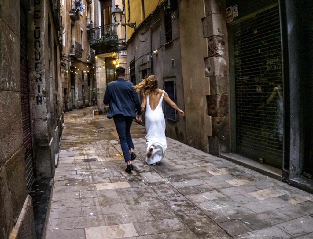 Casament a Barcelona. nuvis corrents.